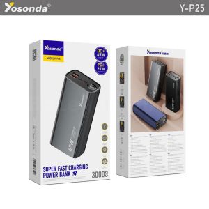 پاوربانک 20000مدلYosonda Y-P24با فناوری شارژ سریع65W