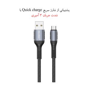 کابل تبدیل USB به MicroUSB کلومن پلاس مدل +K9 طول 1.5 متر