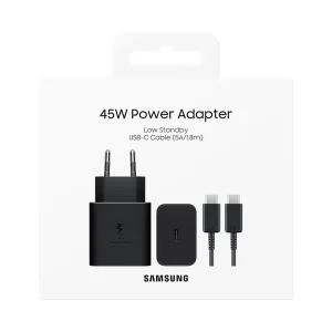 شارژر دیواری ۴۵ وات سامسونگ مدل EP-T4511 Low Standby به همراه کابل USB-C